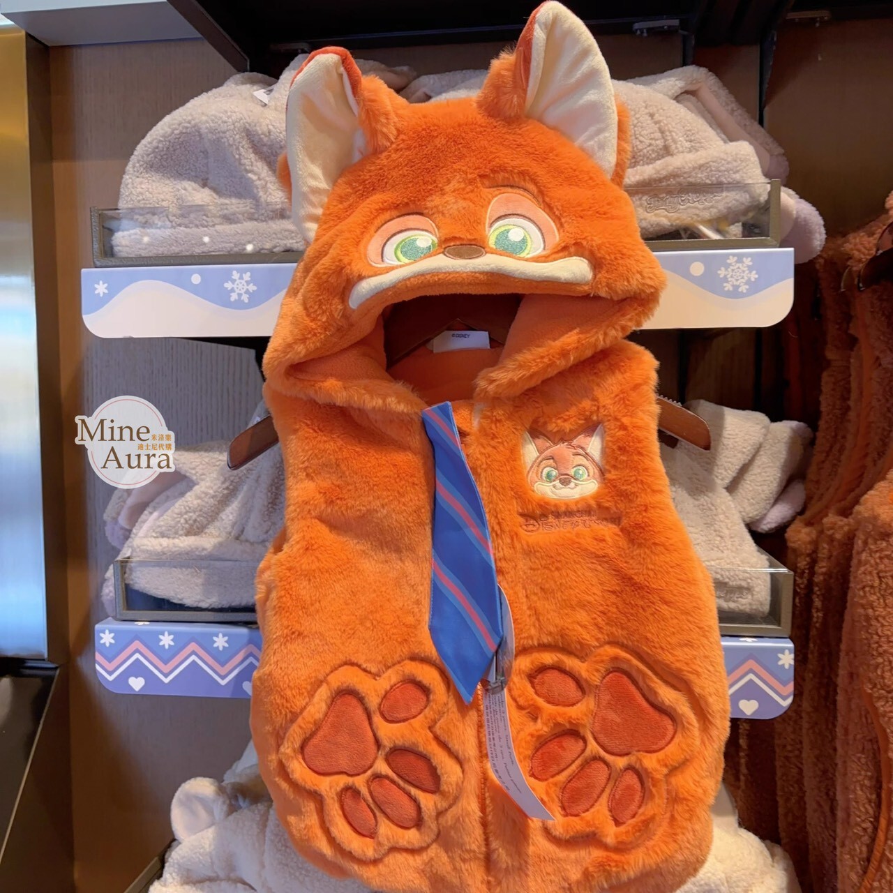 2025 冬日 動物方城市 Zootopia 胡尼克 Nick 狐狸 兒童 連帽 保暖 馬甲 背心 -上海迪士尼樂園