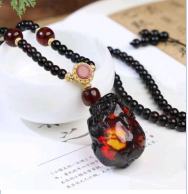 [S] GEMZ & CO AMBER DIY Red and Blue Pixiu Handmade Pendant (2019), A54 (A54)