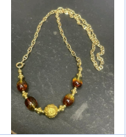 [S] GEMZ & CO AMBER DIY 730 Red, Blue and Gold Sand Barrel Beads 9+ Dragon Ball Sun Bead Chain, A58 (A58)