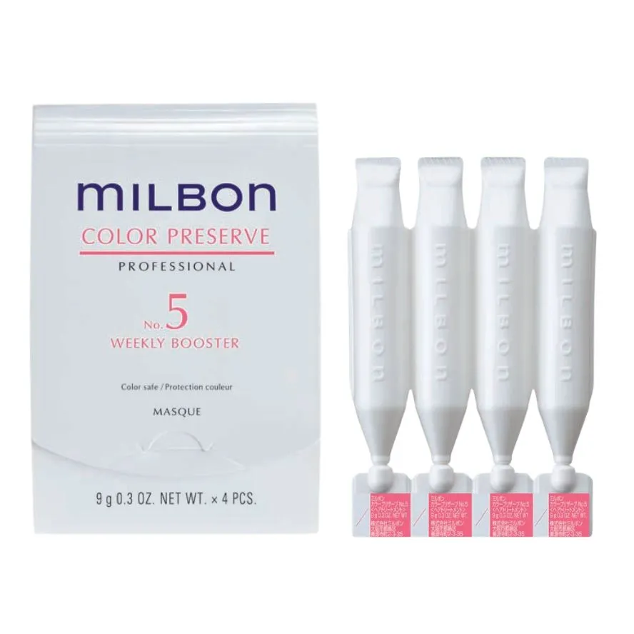 MILBON - 染後鎖色家用護理 COLOR PRESERVE PROFESSIONAL No.5 Weekly Booster 9g x 4pcs