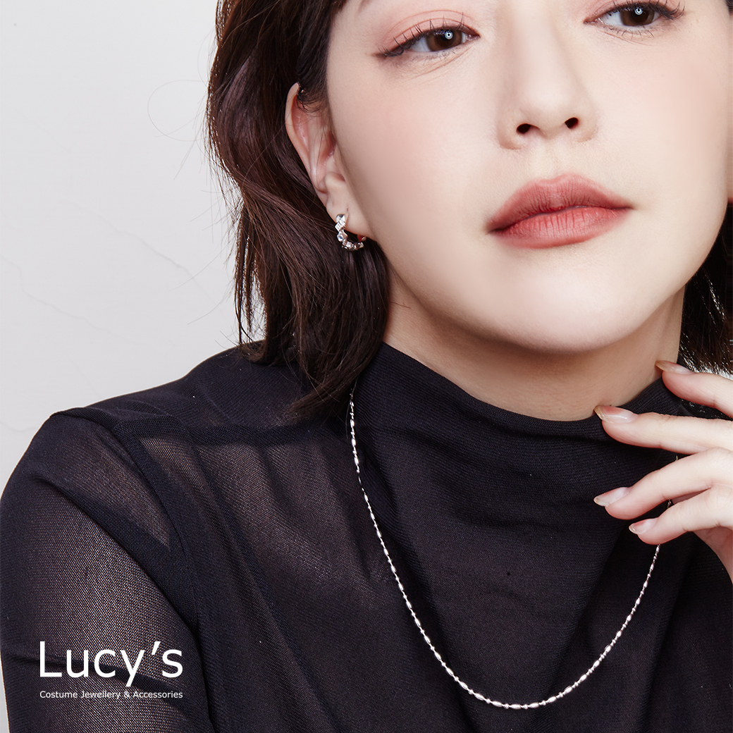 925純銀 米粒圓珠 項鍊 (126285)