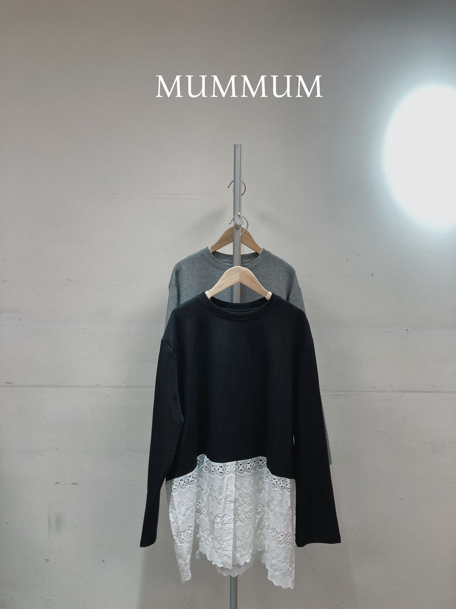 0213033a/拼接花邊圖案長T恤 52/50/31