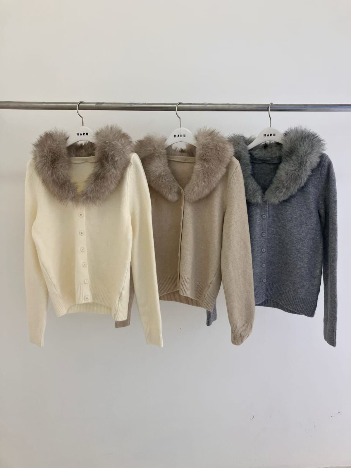 HU5305 毛毛領針織外套