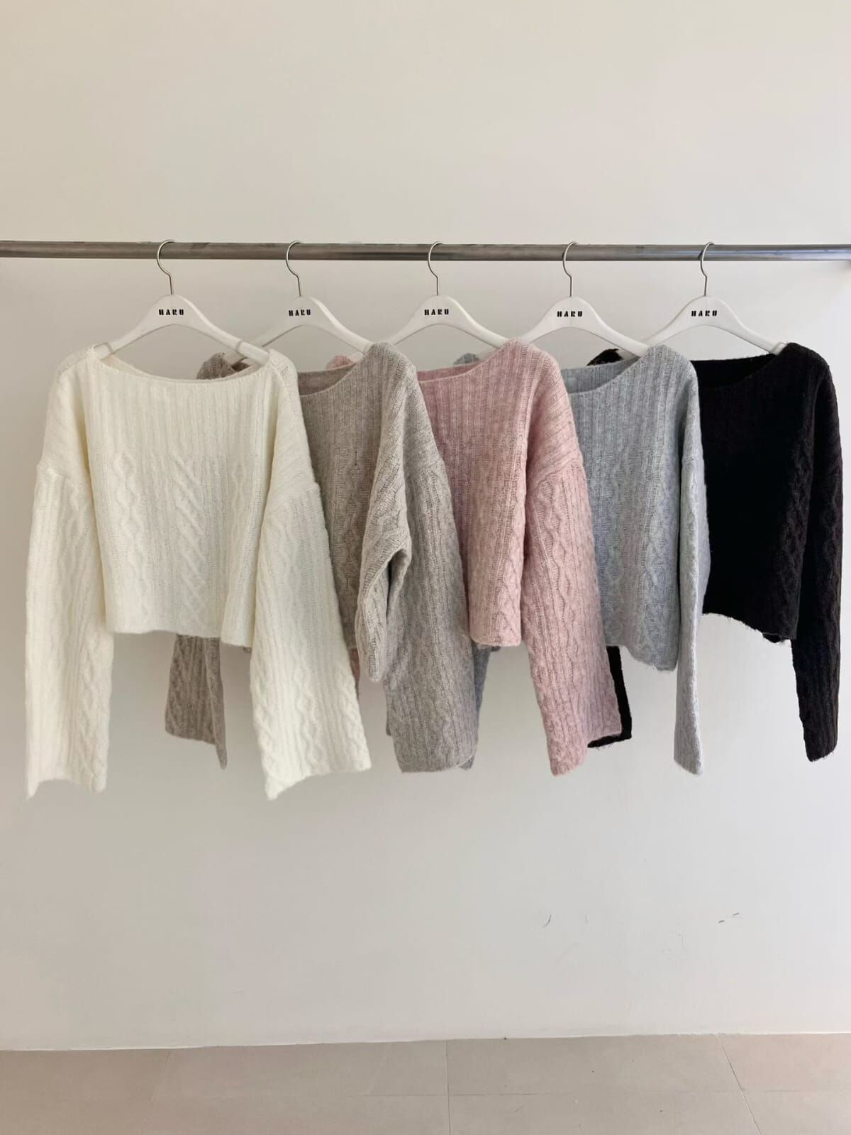 HU5307 船領麻花短版針織衫