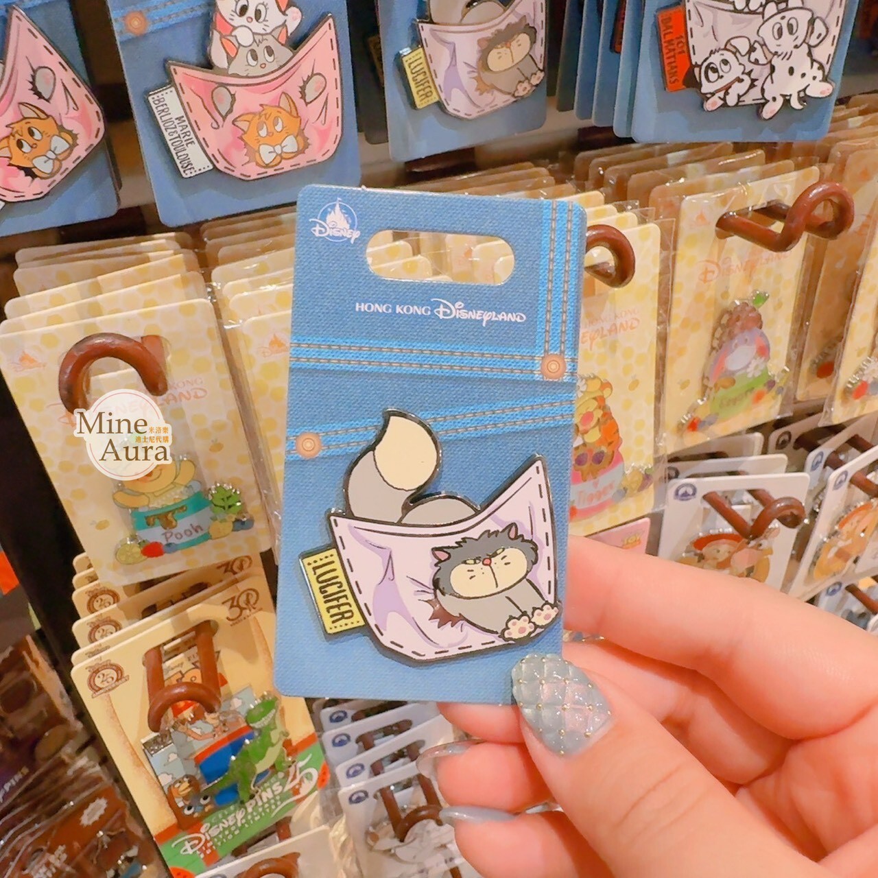 路西法 魯斯佛 Lucife 壞貓咪 口袋 造型 徽章 PIN -香港迪士尼樂園