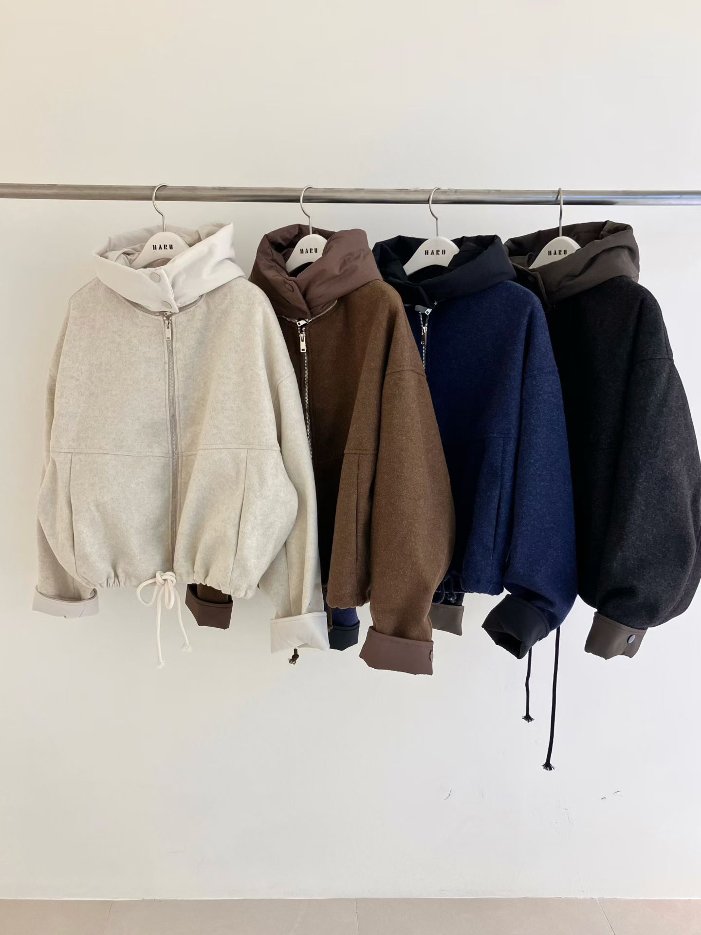 HU5148 拚街車線夾棉外套