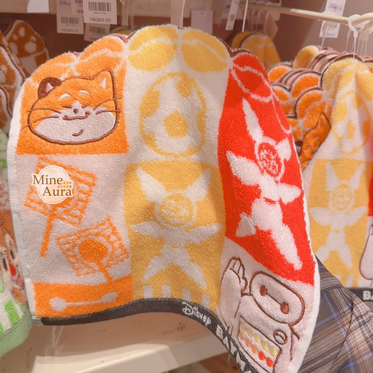 杯麵 Baymax 拚色 圖案 隨身 毛巾 方巾 大英雄天團 Big Hero 6 -香港迪士尼樂園