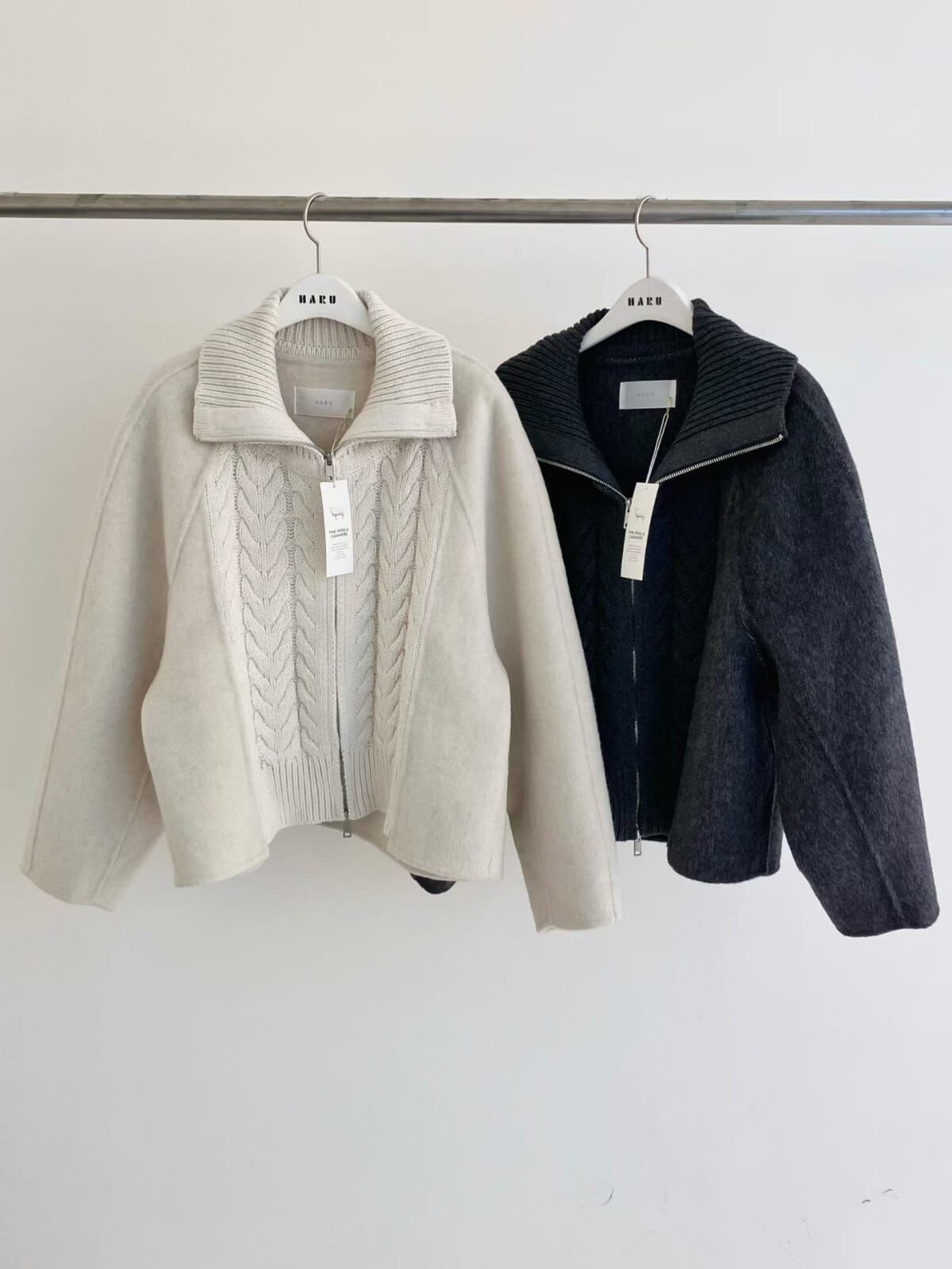 HU5318 混羊毛插肩麻花外套