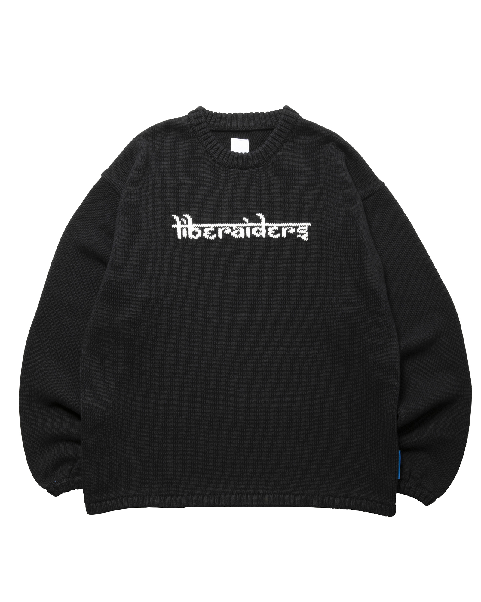LIBERAIDERS WOVEN LOGO KNIT SWEATER 774012503 BLK