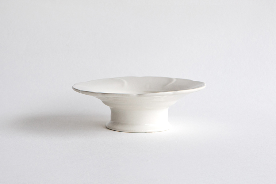 河合竜彦 - 白釉 花瓣邊皿 S 高台