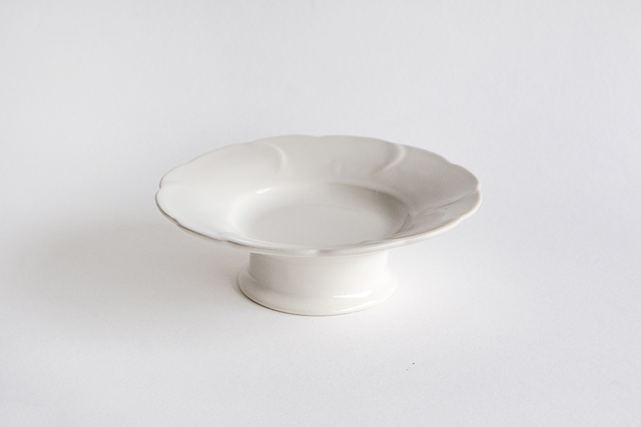 河合竜彦 - 白釉 花瓣邊皿 S 高台
