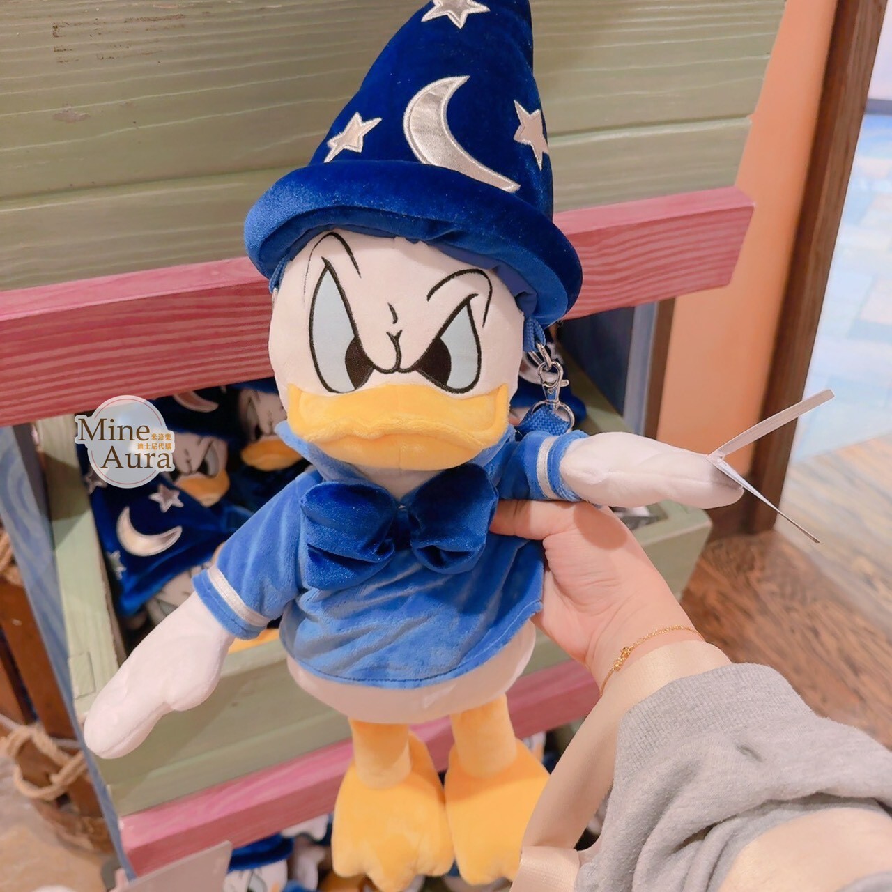唐老鴨 Donald 魔法帽 造型 絨毛娃娃玩偶設計 斜背 小包 -香港迪士尼樂園