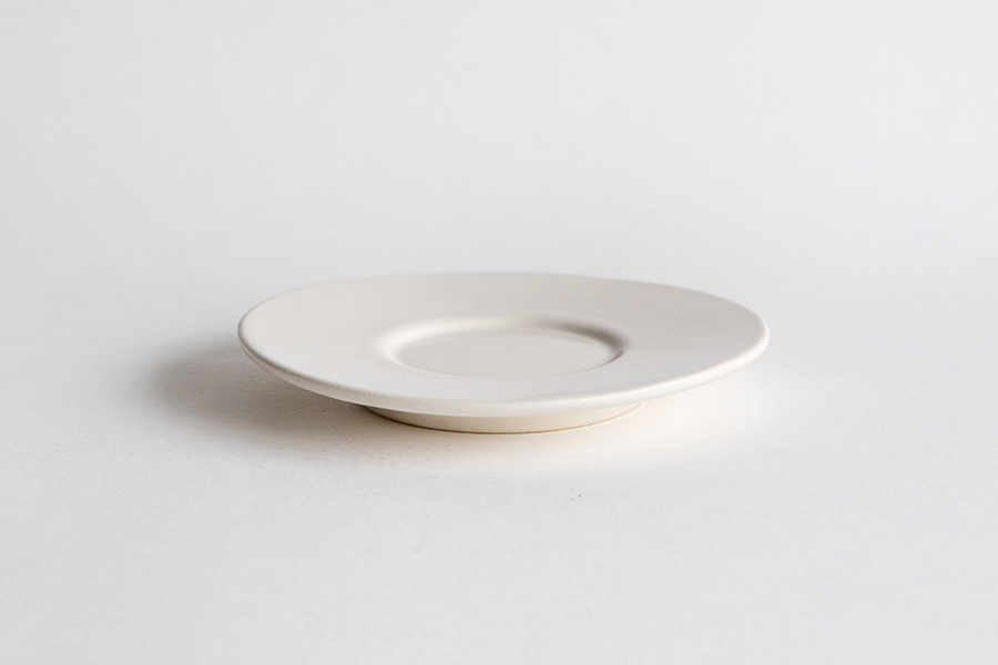 河合竜彦 - 白釉 邊皿 S (茶托 S)