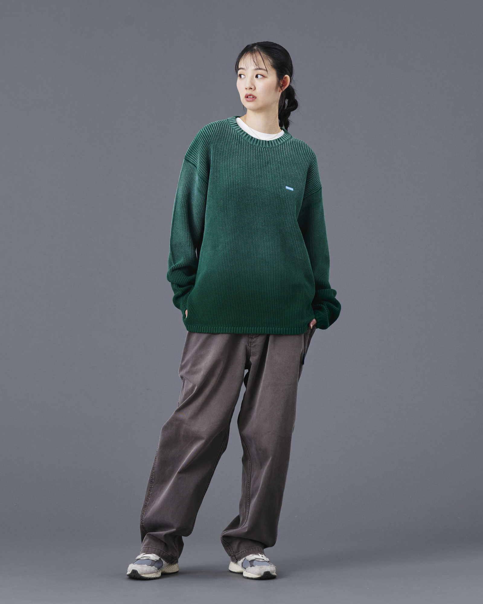 LIBERAIDERS FADE LOW GAUGE KNIT SWEATER 774022503 GRN