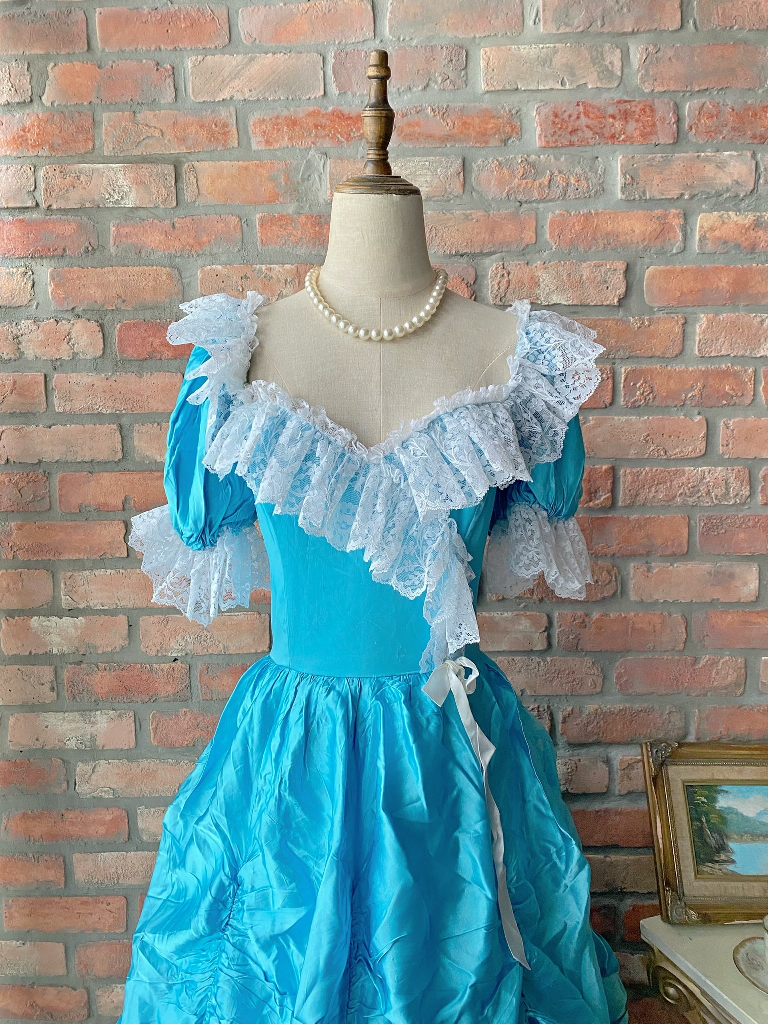 Vintage Dress "LORALIE"  /美國知名禮服品牌 華麗水藍絲線感禮服