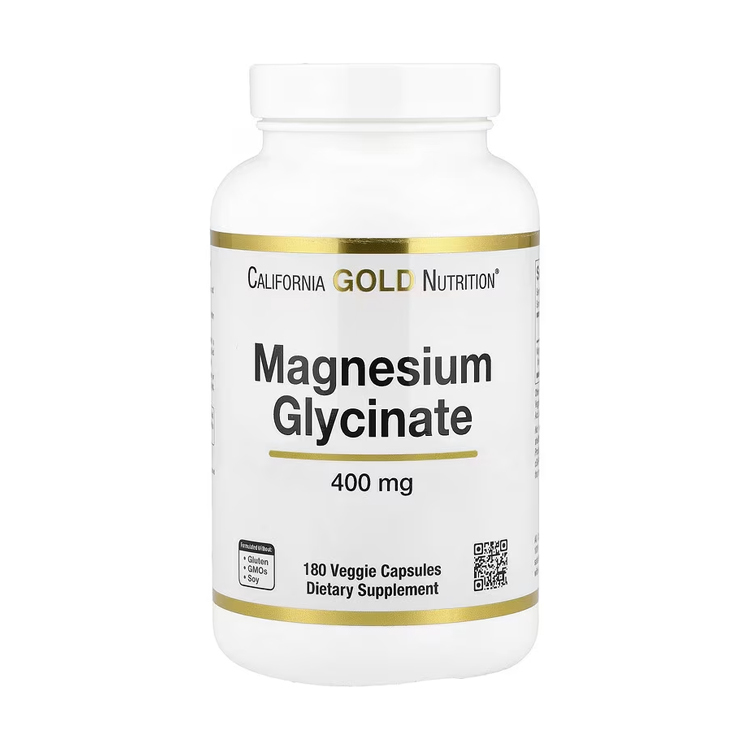 California Gold Nutrition, Magnesium Glycinate, 400 mg, 180 Veggie Capsules
