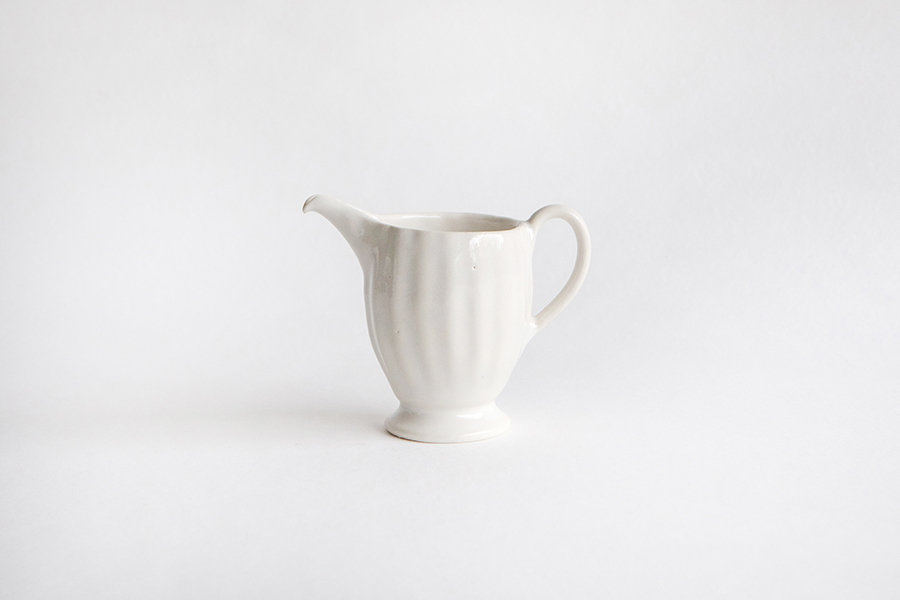 河合竜彦 - 白釉 牛奶壺