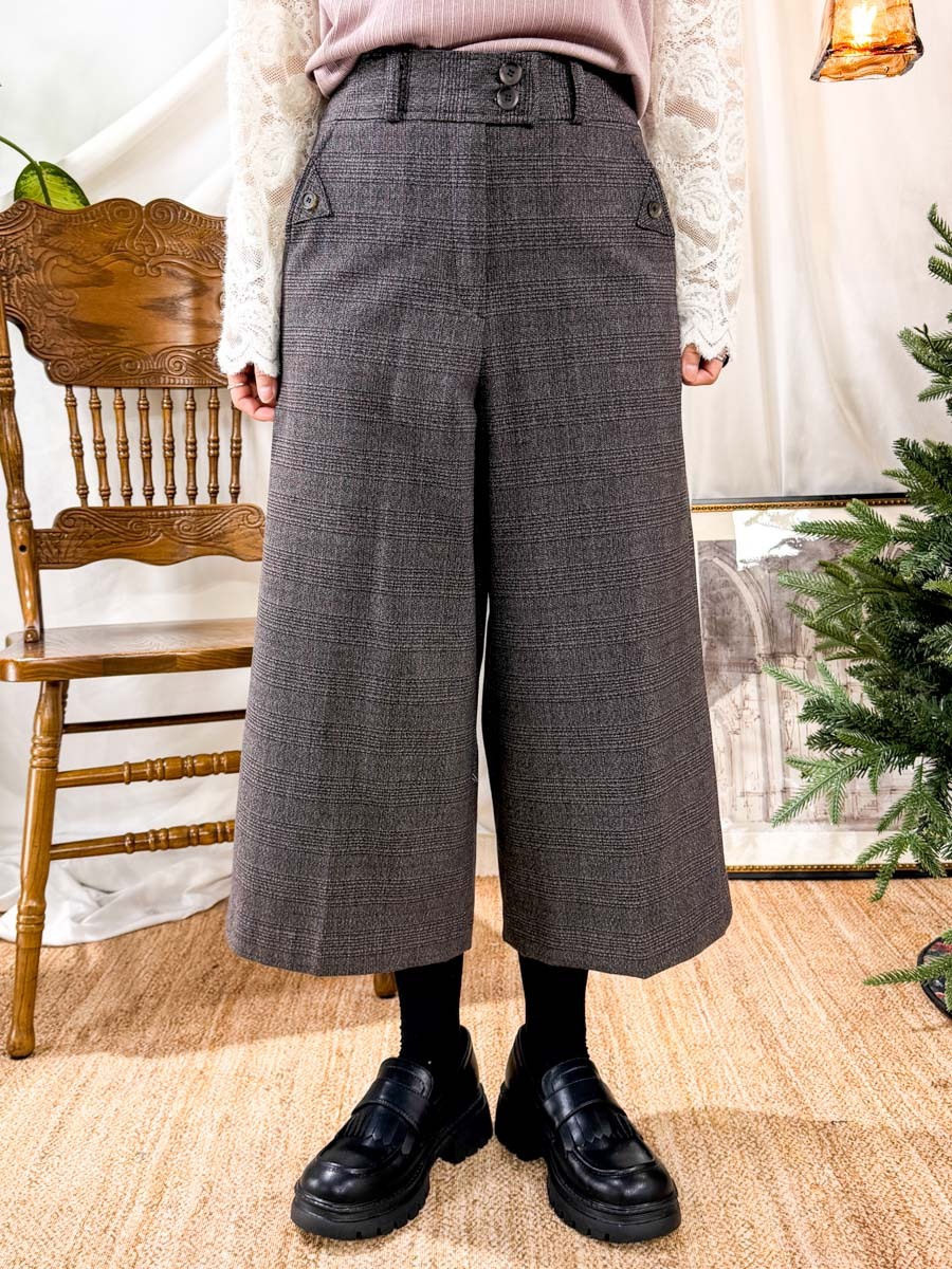 ⬇️開倉低至半價😱FINALSALE📣  後腰橡根．格仔 絨絨料褲 (有袋)【不設退換】