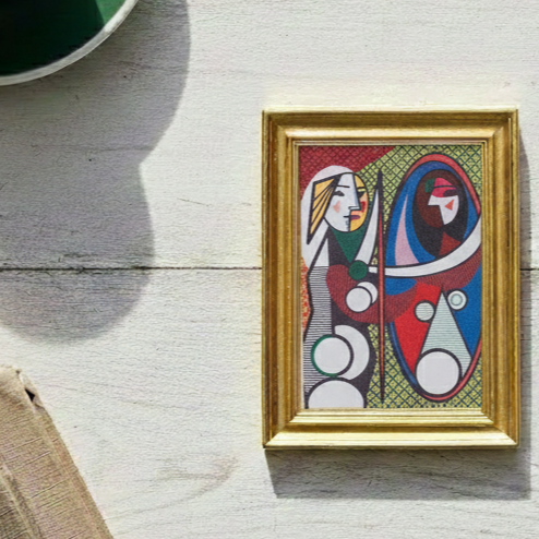 永恆畢卡索藝術畫框磁鐵｜《鏡前女孩》