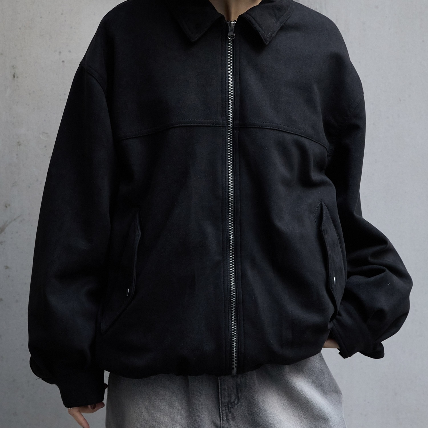 日本 MONO-MART 寬鬆 絨布 四色 男女 飛行拉鍊夾克 98371171