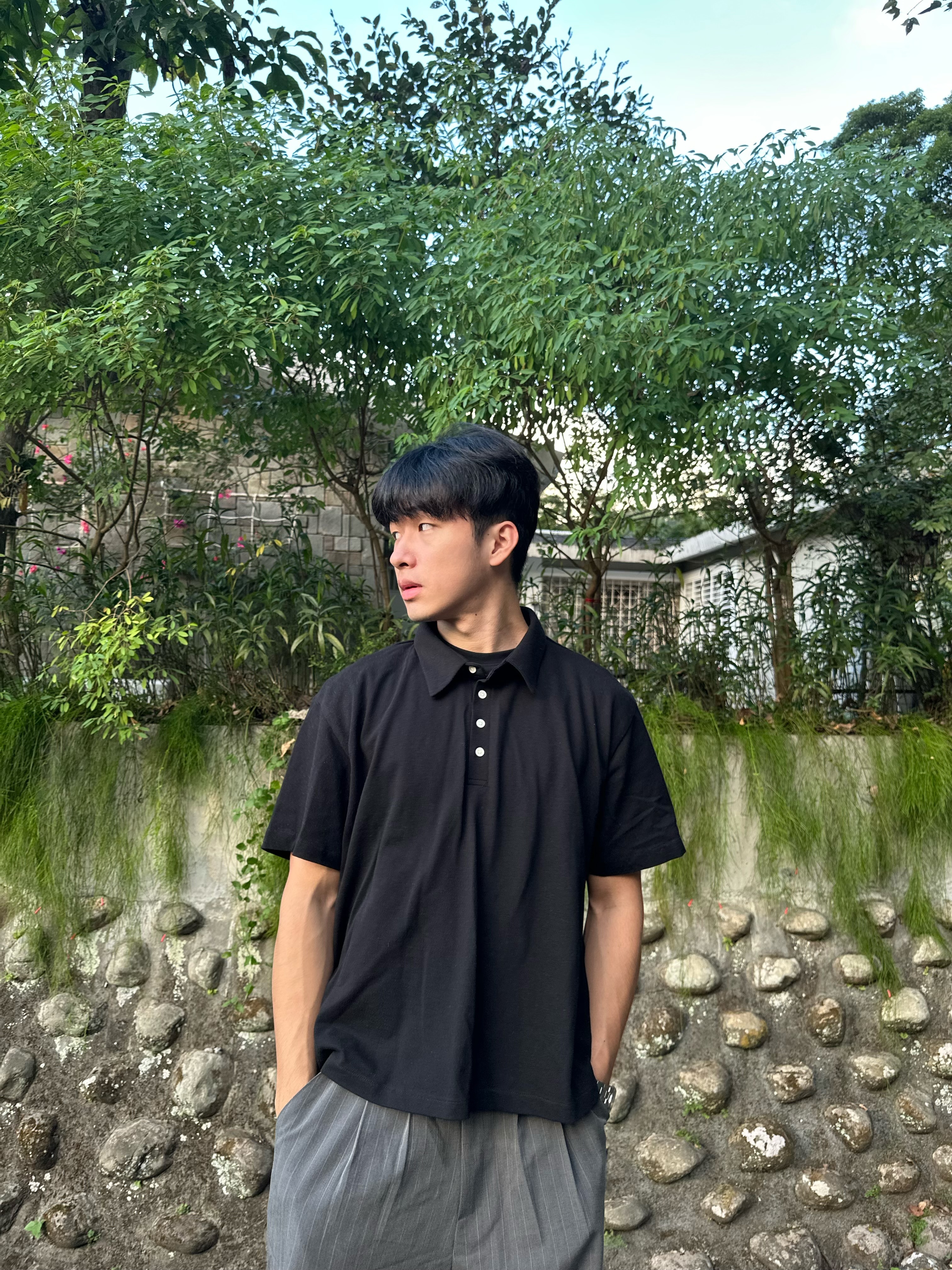 低奢 翻領 Polo 短版 短袖