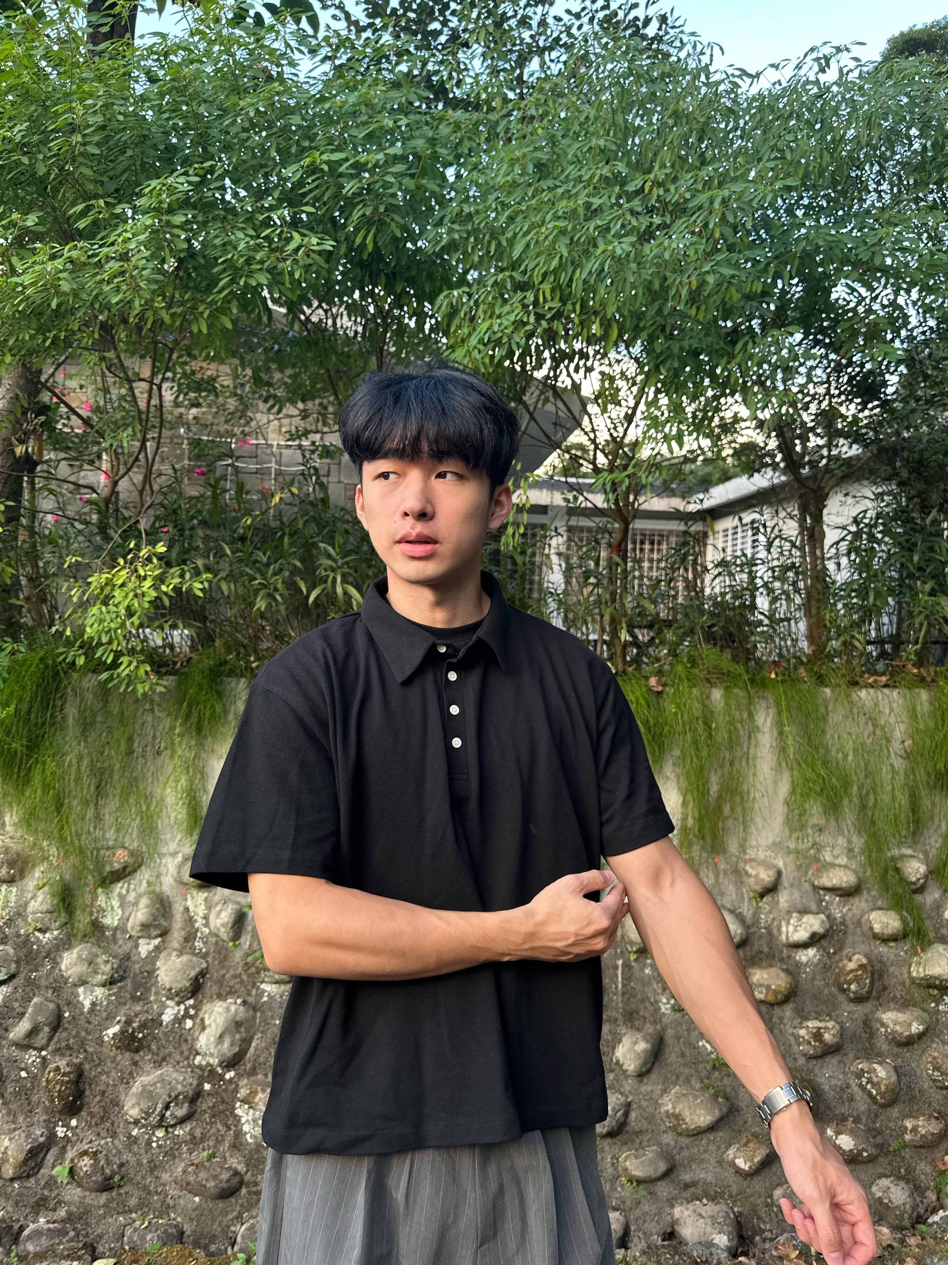 低奢 翻領 Polo 短版 短袖