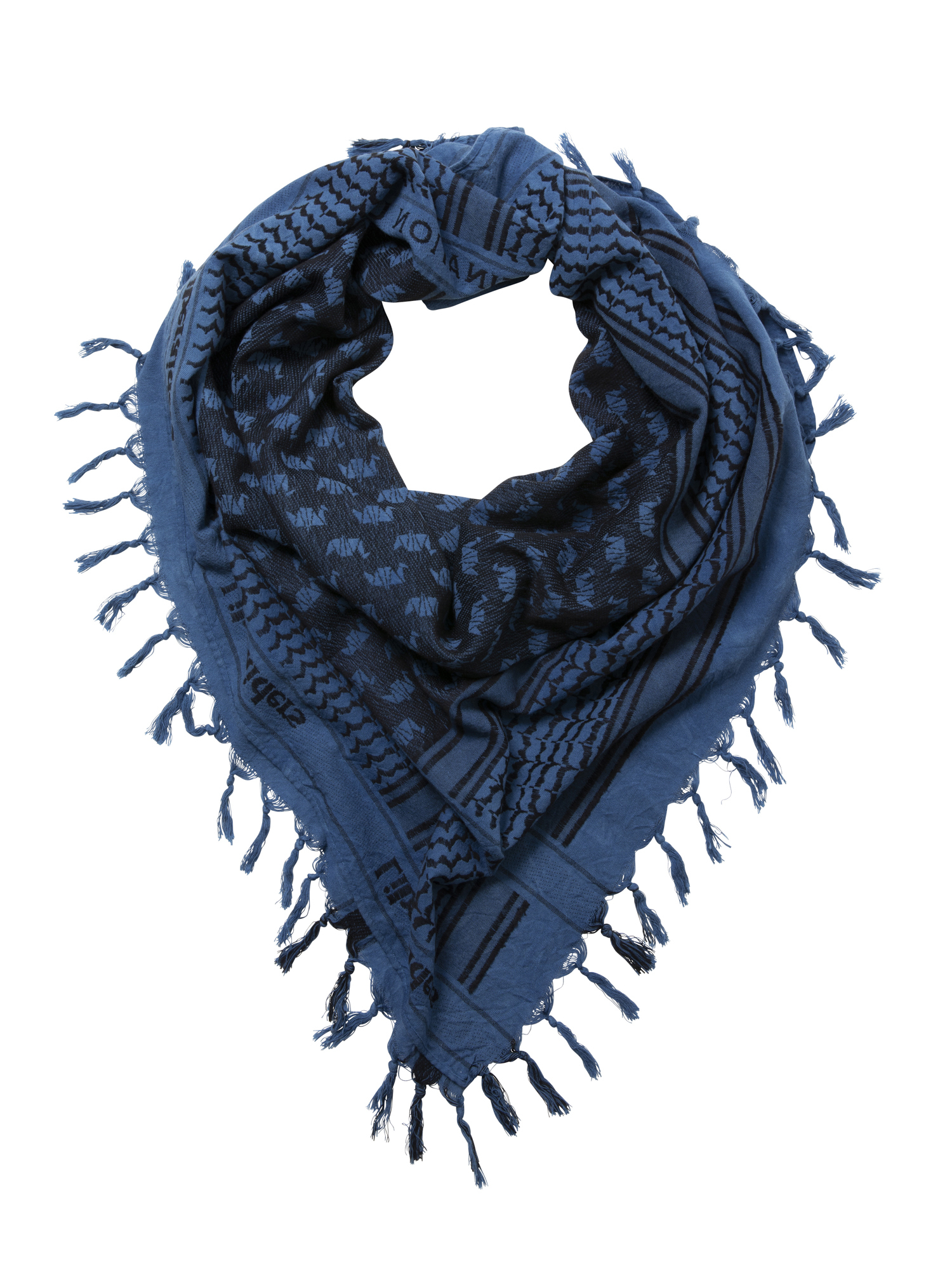 LIBERAIDERS UNEVEN DYED LR JACQUARD STOLE 779062503 BLU