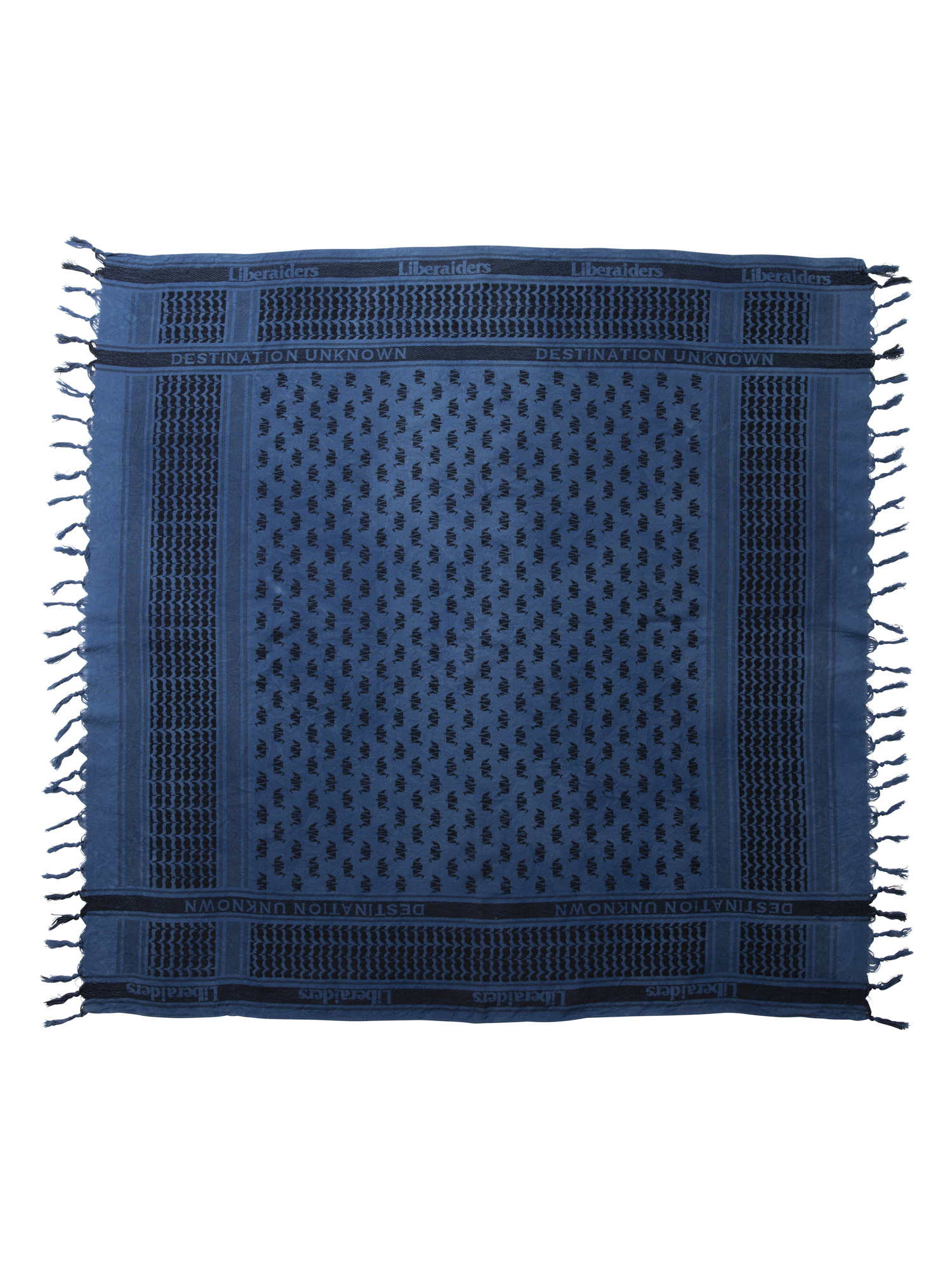 LIBERAIDERS UNEVEN DYED LR JACQUARD STOLE 779062503 BLU