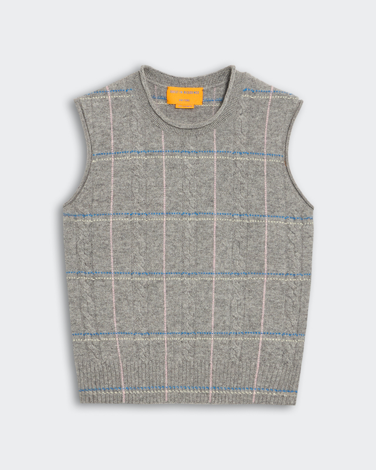 Guest in Residence｜CHECK 圓領格紋羊絨背心