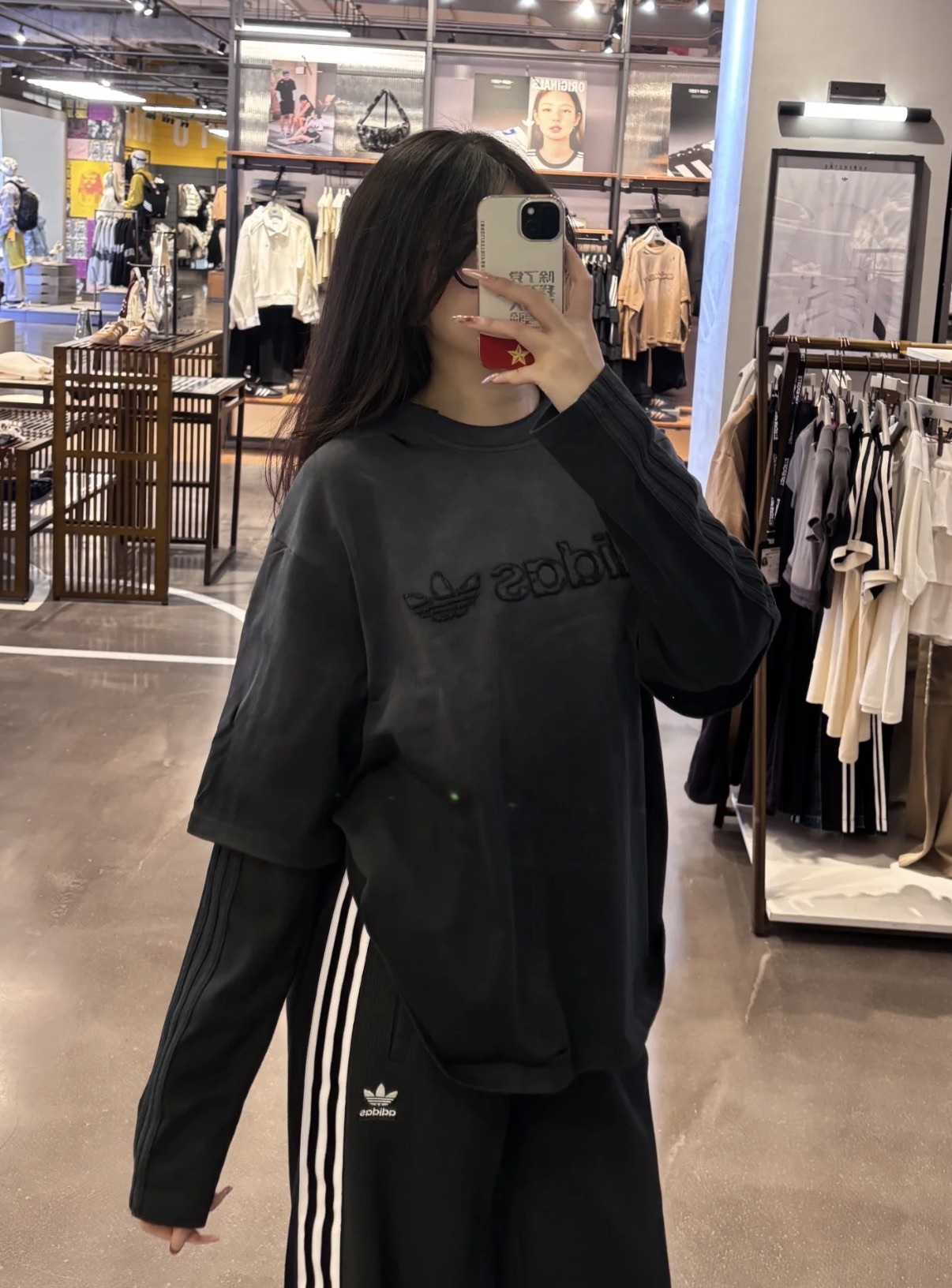 ADIDAS ORIGINALS 假兩件 長袖上衣 兩色