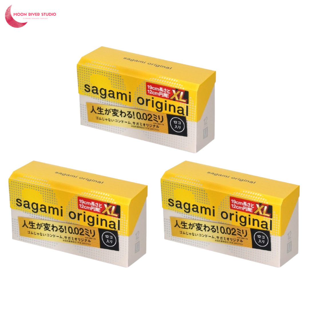 Sagami original 0.02 XL 12 piece PU condoms x 3 Boxes