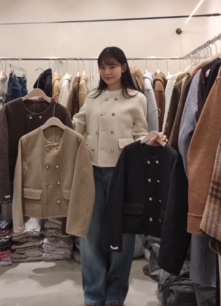 CB5345 貴婦小香風雙掛扣外套