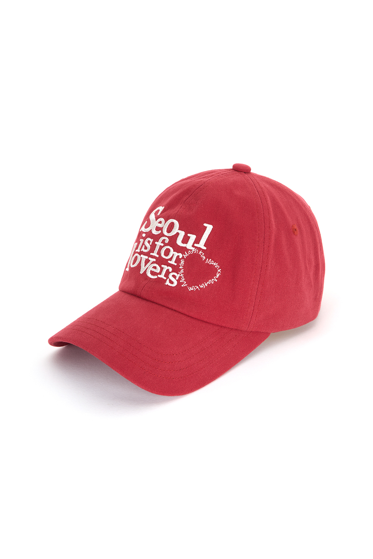 Seoul Lovers印花棒球帽 紅色