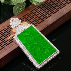 1218GZ169-翡翠GZ-18K白翡翠大梯牌（C169）