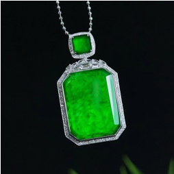 1218GZ170-翡翠GZ-18K白翡翠八角牌（C170）