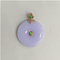 1218GZ176-翡翠GZ-18K紫翡翠大平安扣（薄）（C176）