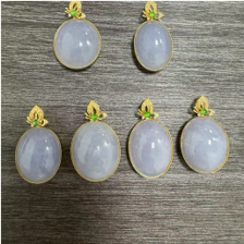 1218GZ182-翡翠GZ-18K翡翠紫蛋麵吊墜（C182）