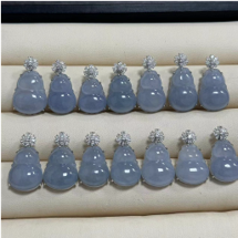 1218GZ183-翡翠GZ-18K金鑲翡翠紫葫蘆吊墜（C183）