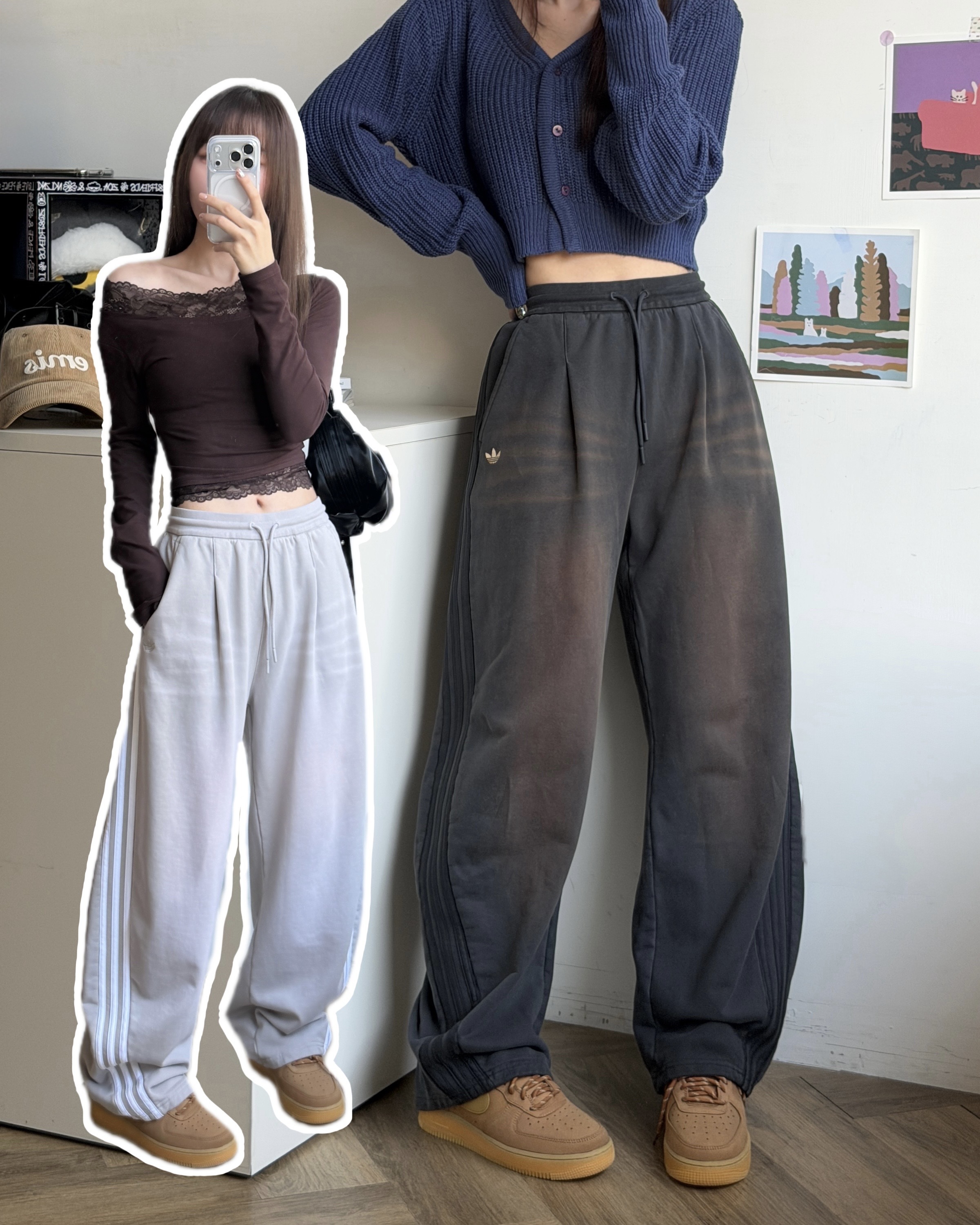 Adidas Original Curved Knife 復古水洗彎刀褲(2colors)