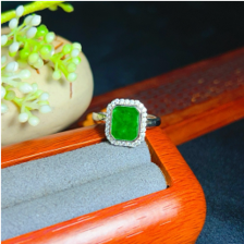 1218GZ192-翡翠GZ-銀鑲八角戒指（C192）