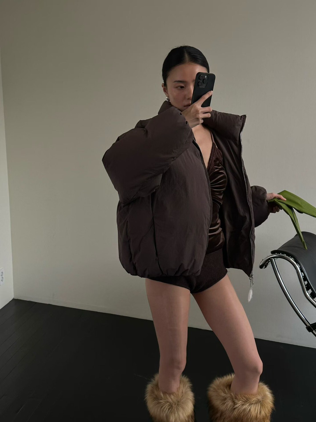 #AD111立領鴨絨外套(黑/咖/灰)