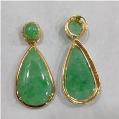 1218GZ195-翡翠GZ-18K黃水滴吊墜（C195）