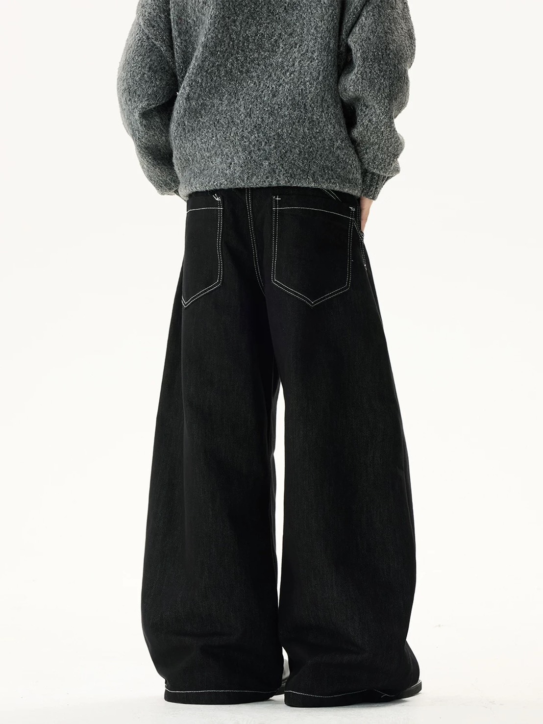 (GOAL) 美式飛機扣 牛仔寬褲 UNF K313