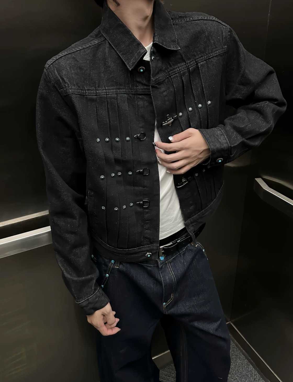 (GOAL)  美式 BOXY 短臗飛機扣牛仔外套 DC + G6907