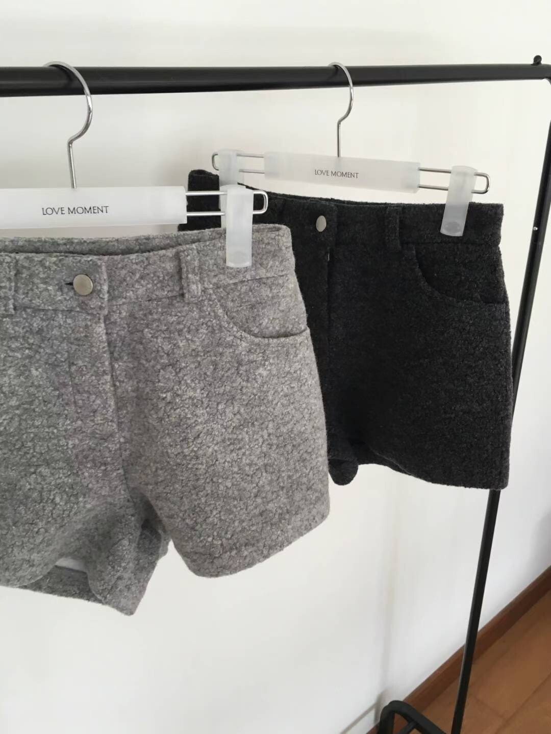 #AD116百搭毛呢短褲(墨/灰)