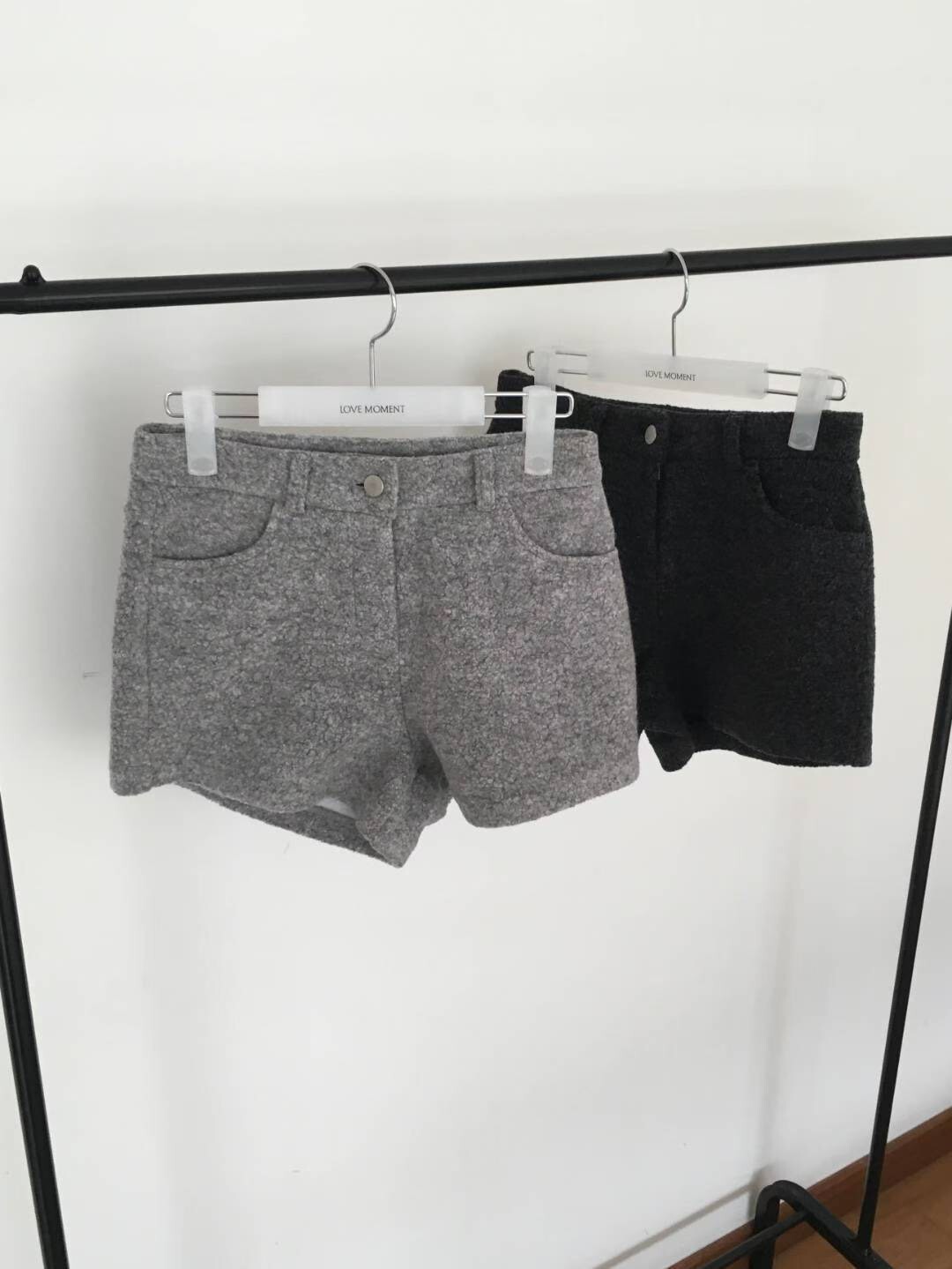 #AD116百搭毛呢短褲(墨/灰)