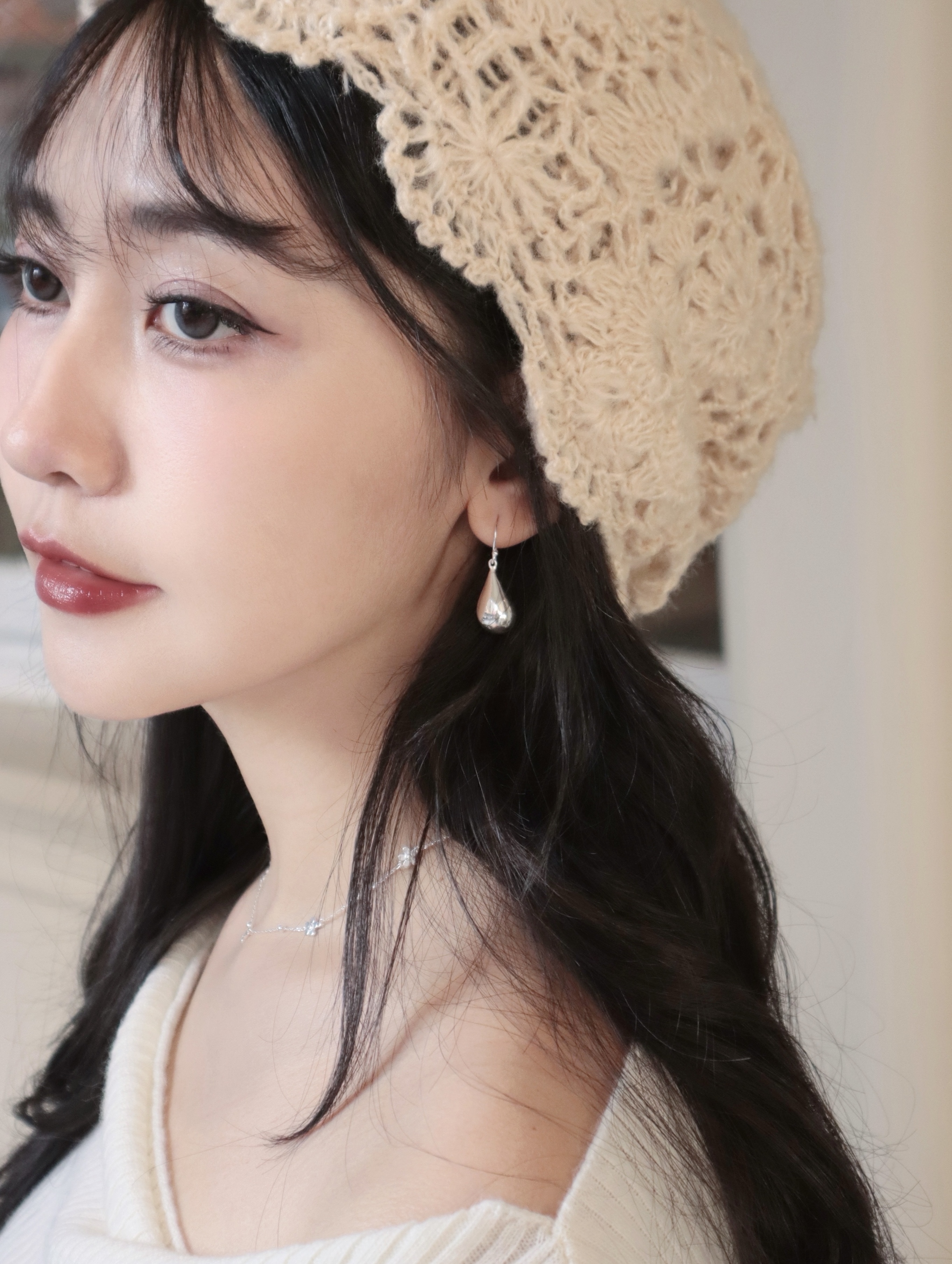 25K303 本期推薦!925silver輕量質感水滴純銀耳環