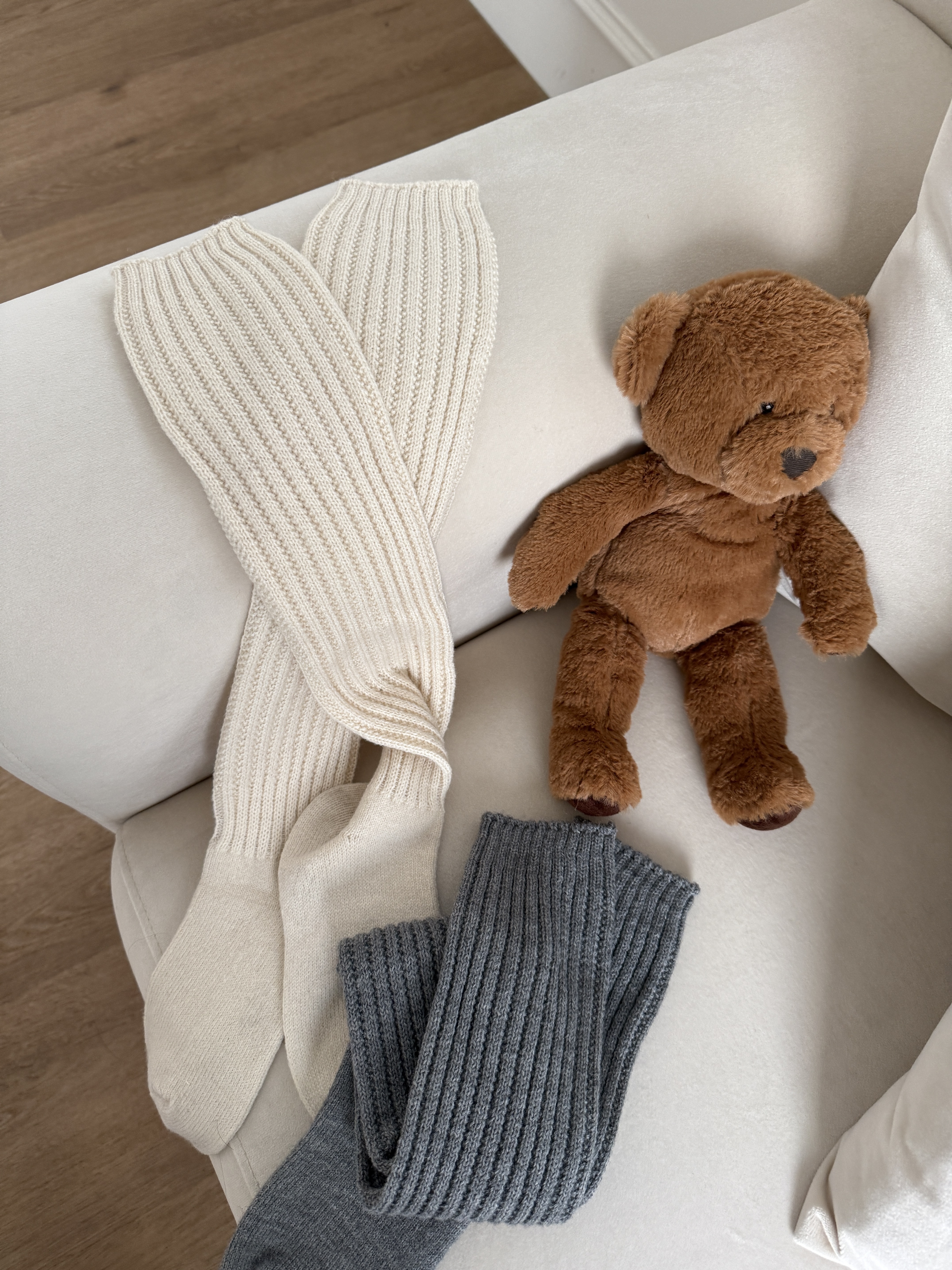 25K315 簡約百搭羊毛針織長襪/堆堆襪