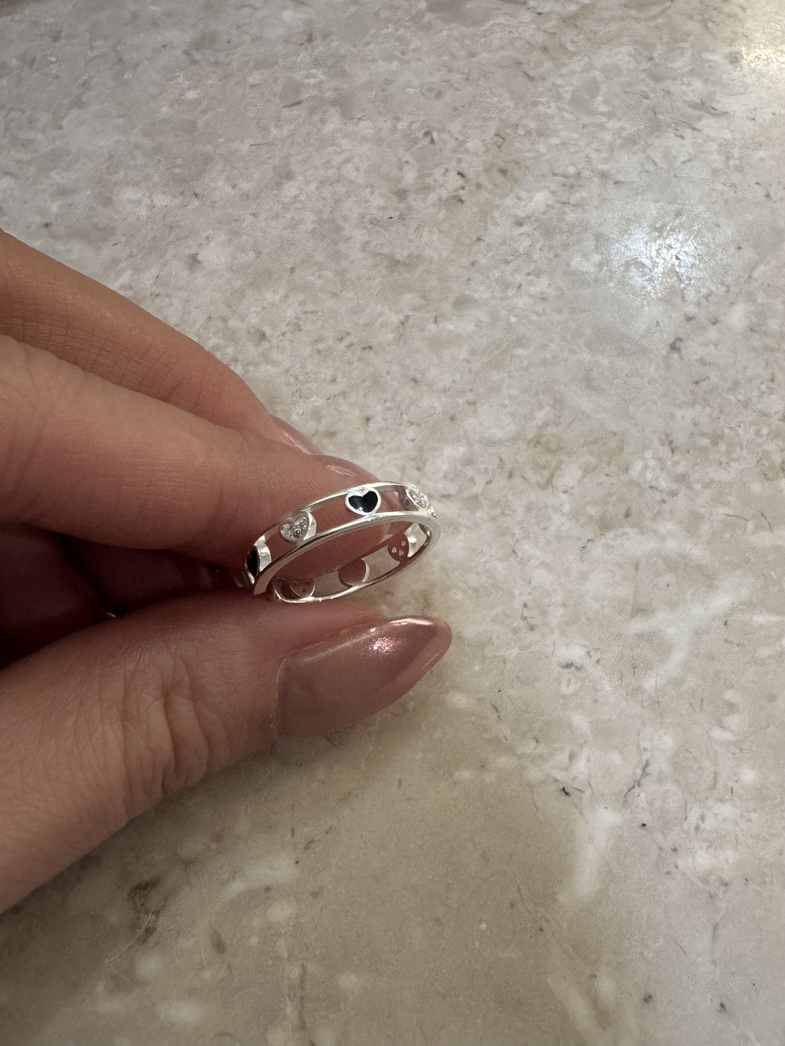 Q43 愛心鏤空戒指-925純銀