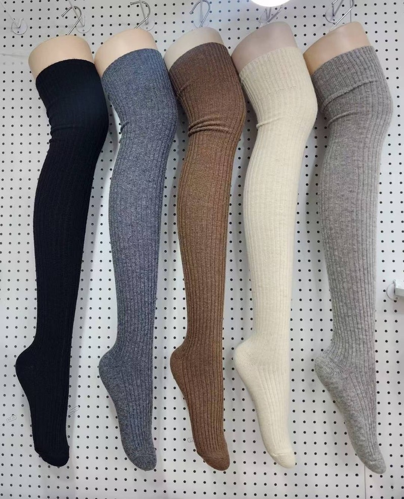 Q61 羊毛大腿長襪 (黑/深灰/淺灰/咖/白)